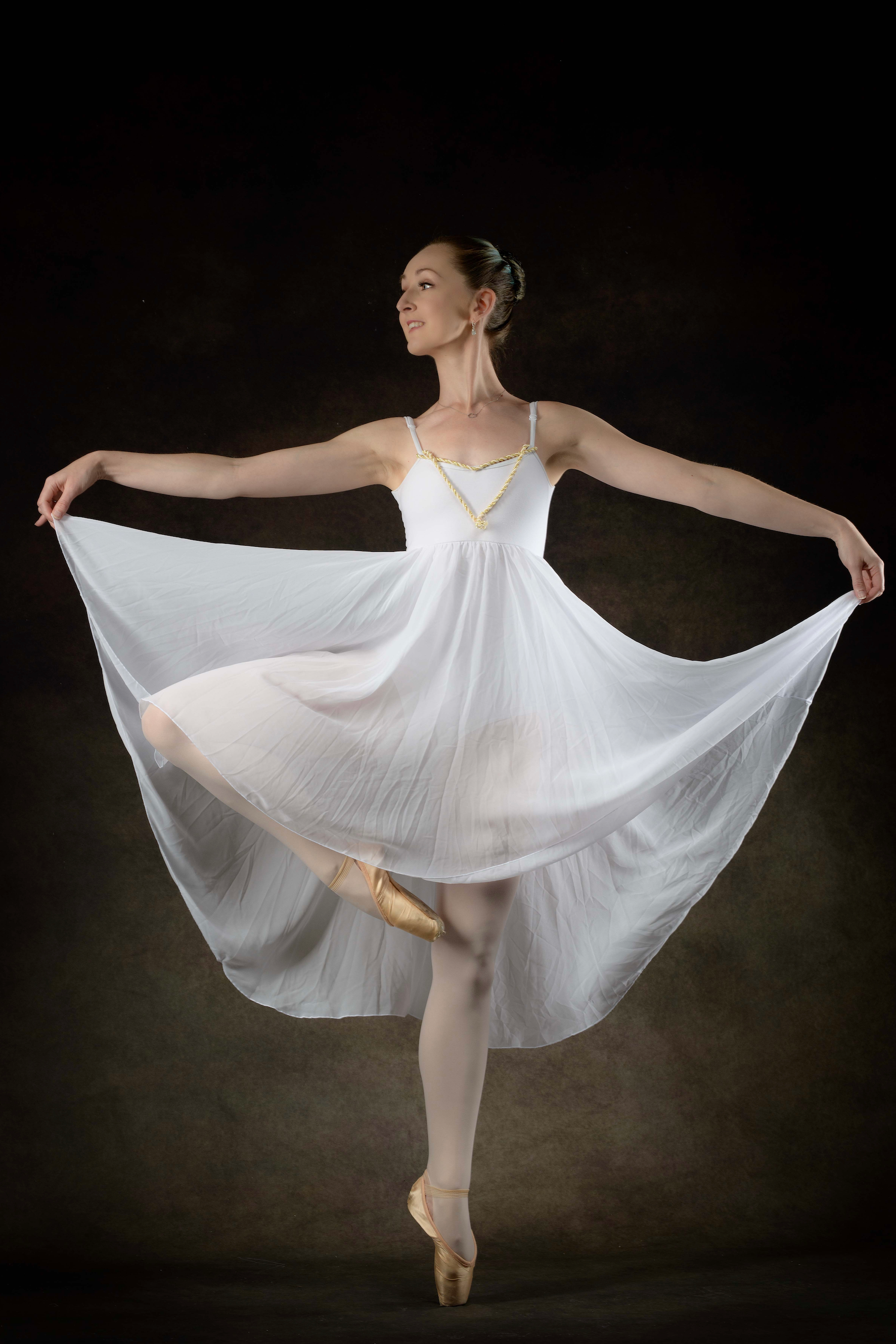 White dress with chiffon skirt - up to 30 available