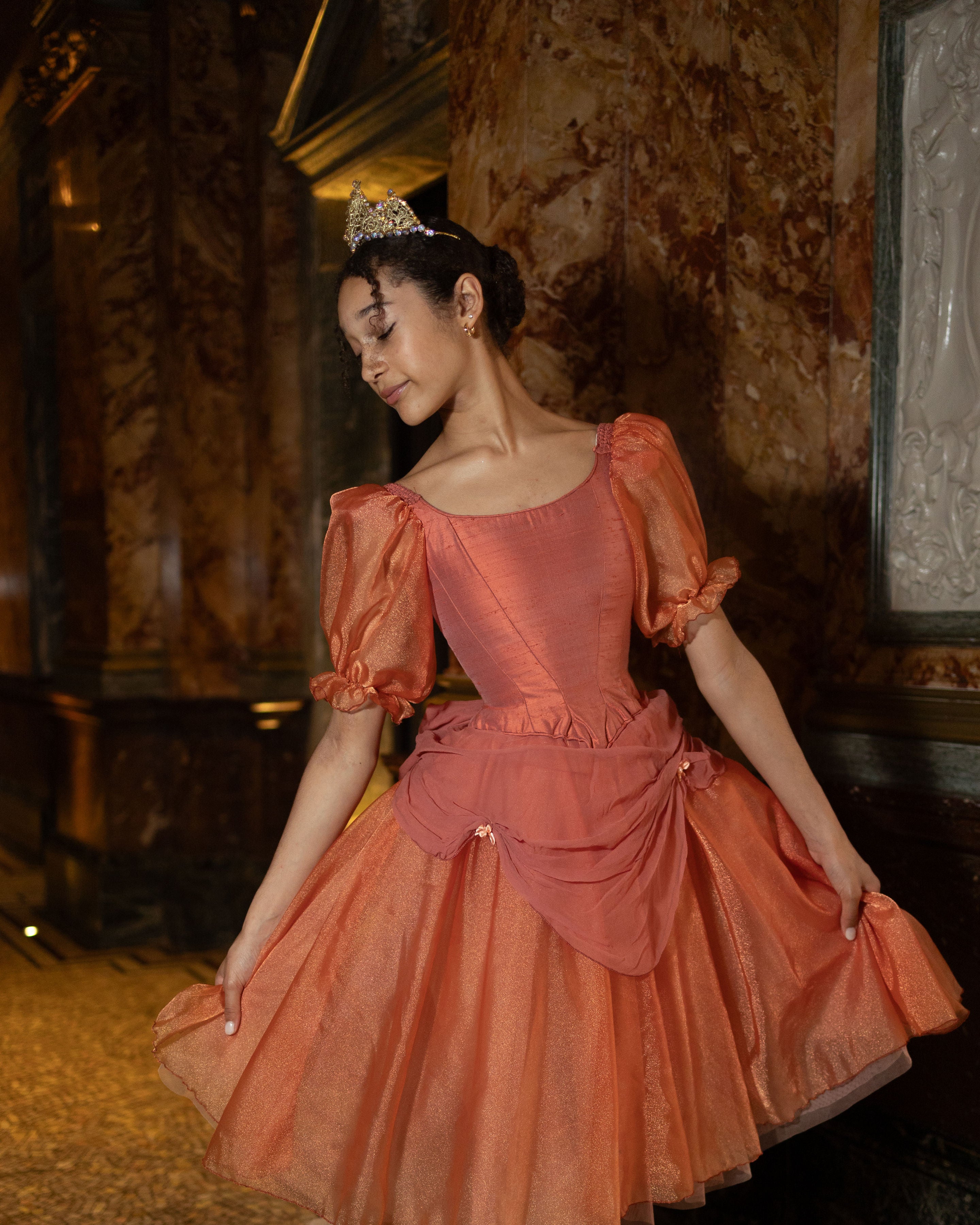 Nutcracker Party Girl, Bronze Cinderella Ugly sister dress
