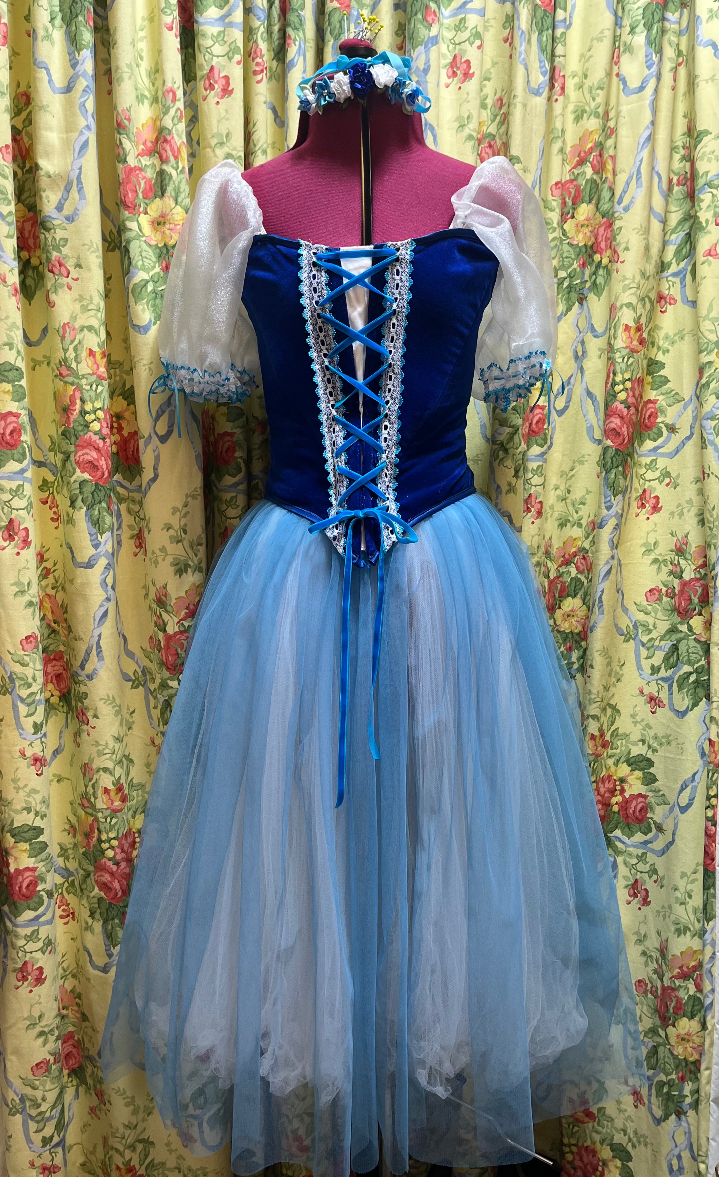 Giselle Blue peasant dress - Hire only Just Ballet Giselle Blue peasant dress - Hire only Just Ballet