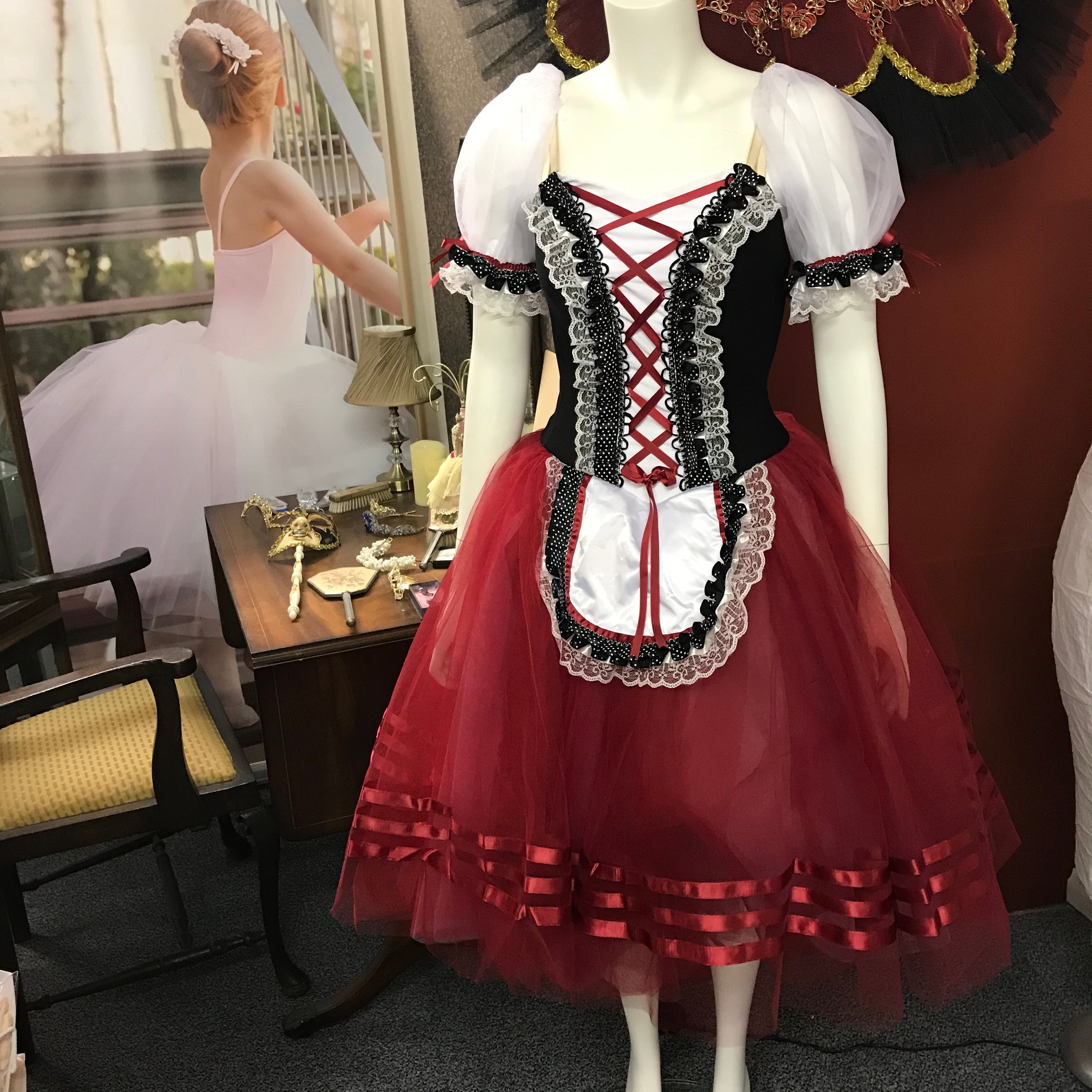 Just Ballet Burgundy peasant dress