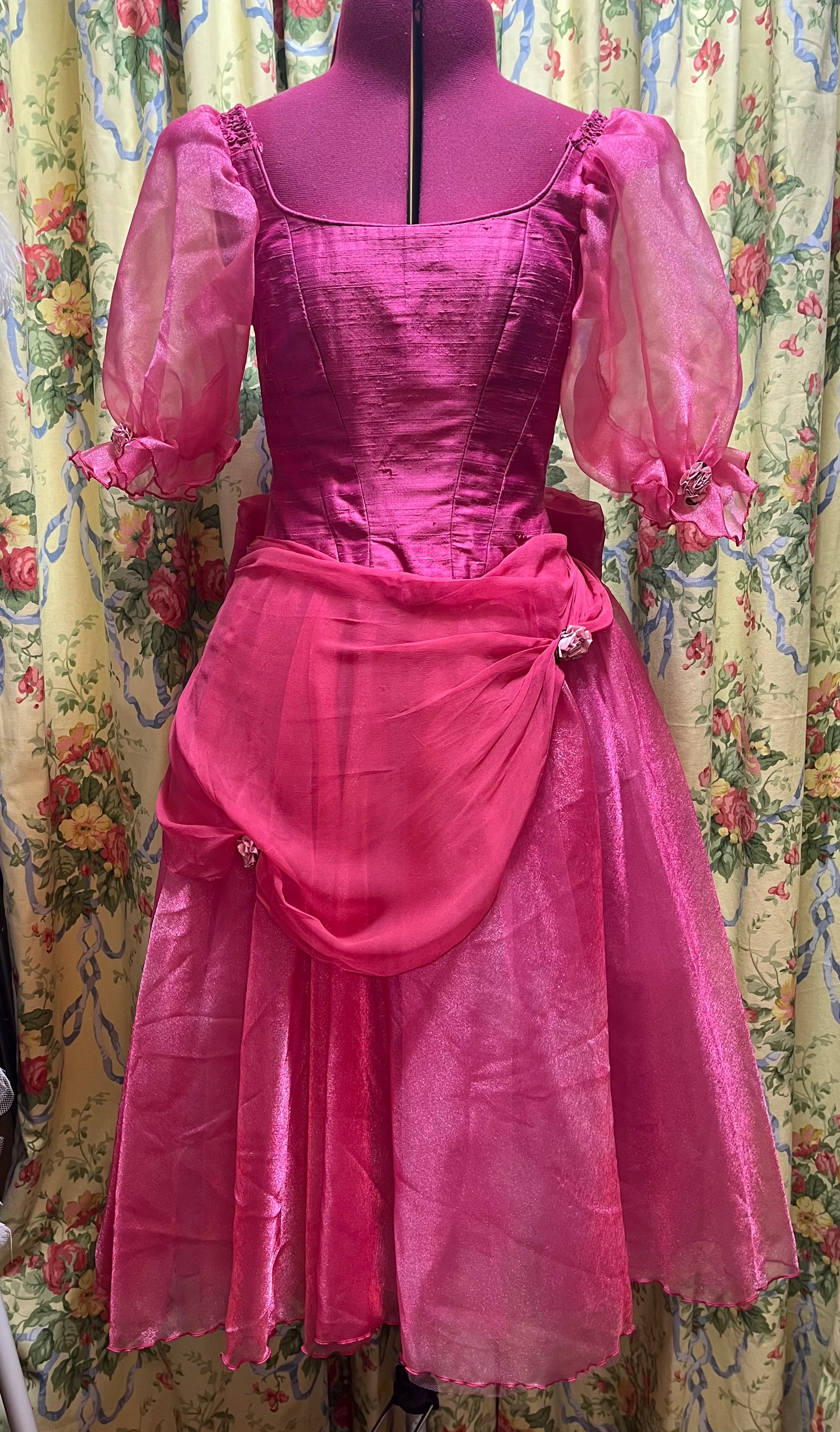 ugly pink dress Nutcracker Party Girl, Cerise Pink Cinderella Ugly sister dress