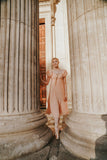 Juliet peach silk dresses - Hire only