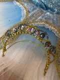 Light Blue and Gold Head Piece Tiara - Hire Only