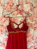 Red Juliet chiffon dress - Hire only