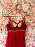 Red Juliet chiffon dress - Hire only