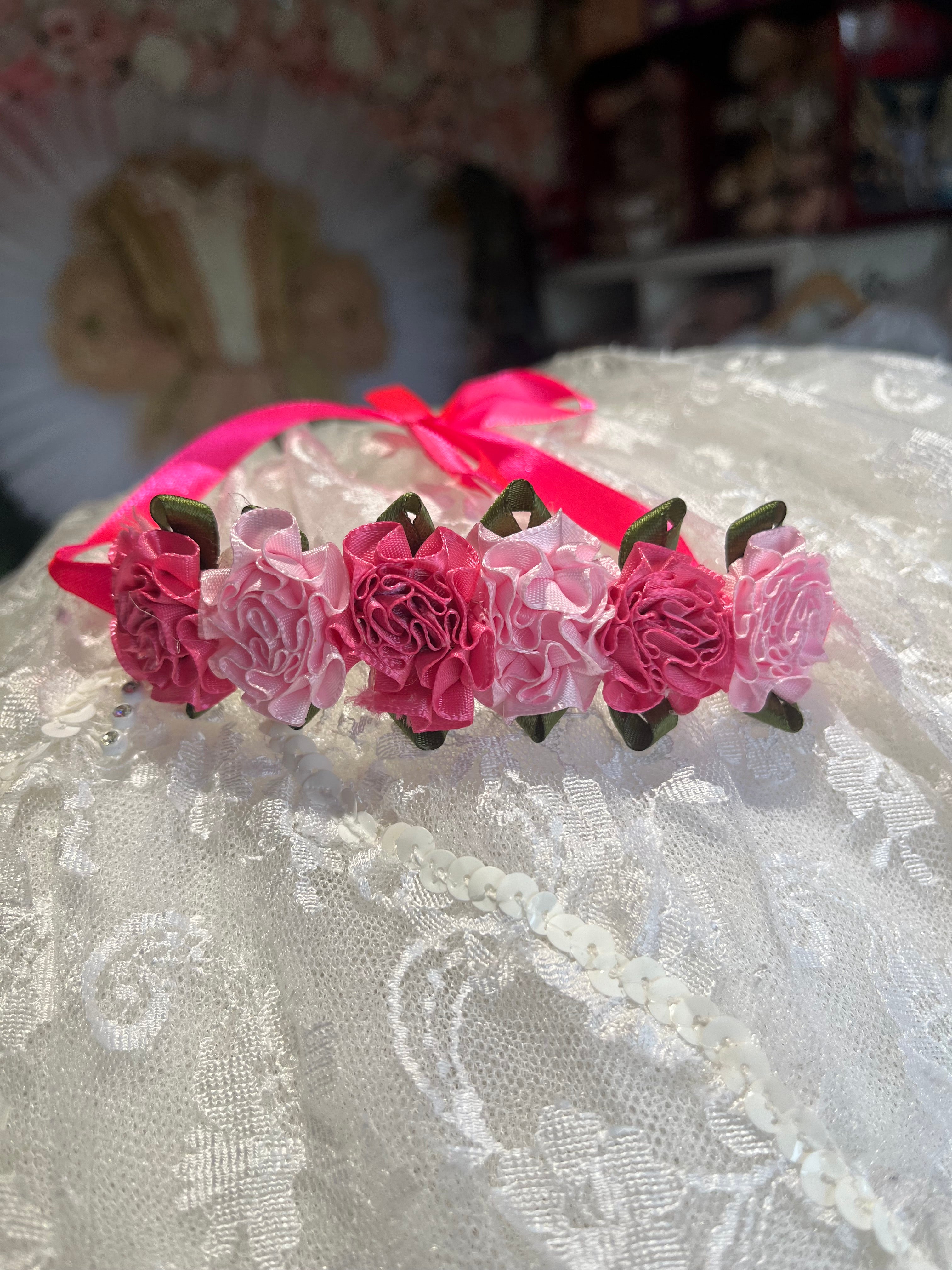 Floral bun wrap