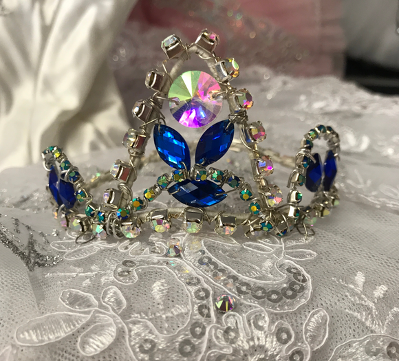 Royal Blue and Silver Head Piece Tiara - Hire Only