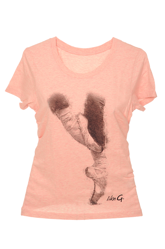 Like-G fitted pink pointe tee