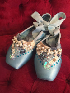 Custom made decorated pointe shoes