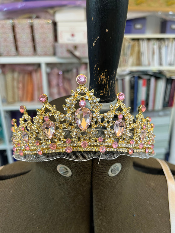 Pink and gold tiara - hire only