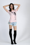 Like-G fitted pink pointe tee