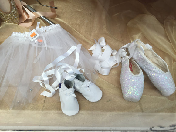 White baby ballet shoes by Inch Blue - Just Ballet