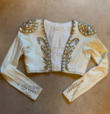 Spanish cropped cream and gold jacket - Hire Only