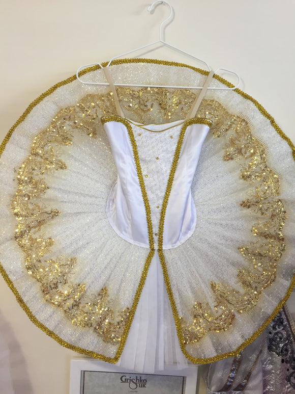 Just Ballet White and Gold tutu - Hire only