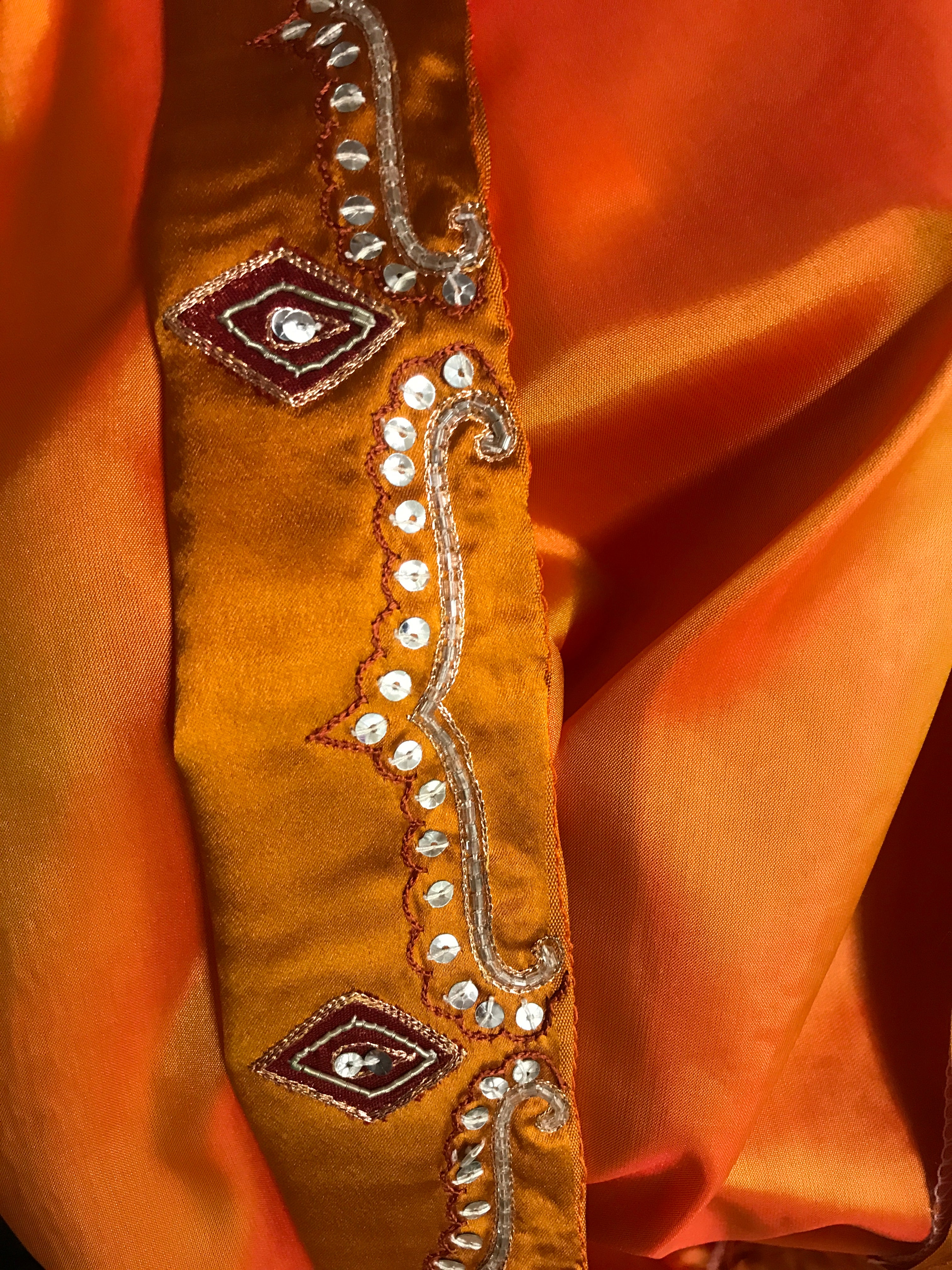 Orange Silk Arabian costume - Hire Only