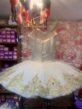 Ivory and gold pancake tutu 10-11yrs Hire only