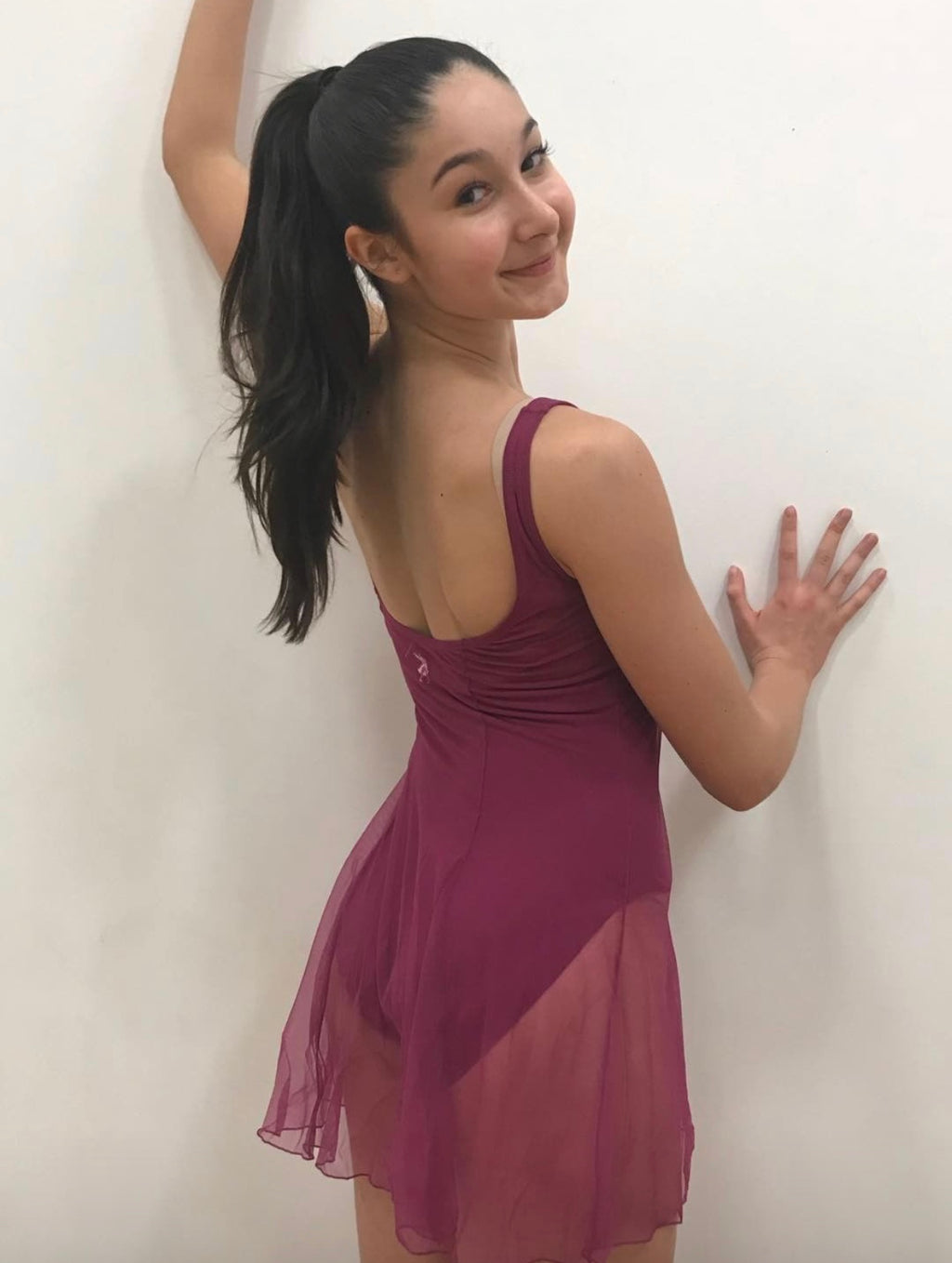 Degas leotard with mesh overskirt 2604