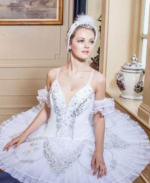 Swan Lake feather headdress with tiara - Hire only